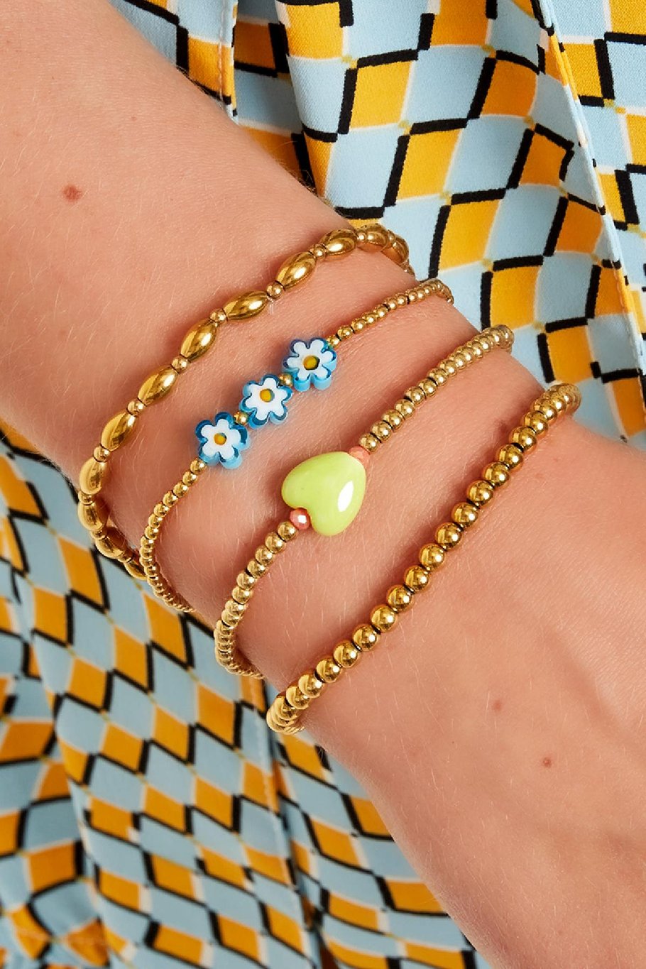 Blue daisy bracelet - #summergirls collection Gold Color Hematite Picture2